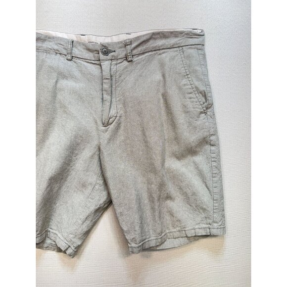 Old Navy Ultimate Slim Shorts Mens 38 Gray Linen Blend Flat Front Chino Casual - Picture 3 of 11